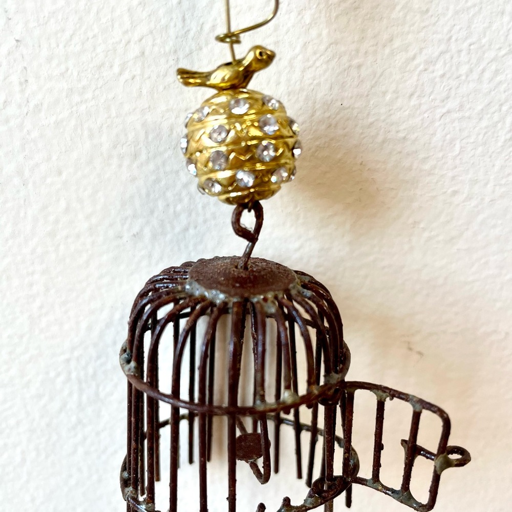 Birds of a Feather Birdcage Long Necklace